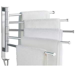 常兴卫浴免打孔太空铝毛巾架可旋转多杆卫生间卫浴毛巾杆五金挂件置物架