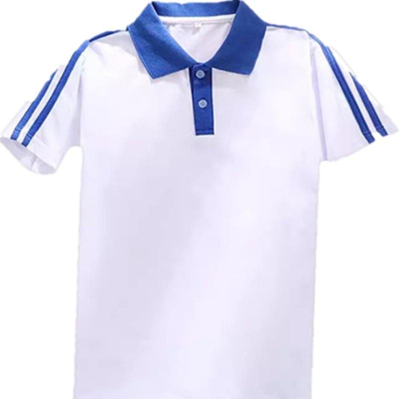初高中小学校服翻领POLO衫短袖T恤女夏季男上衣长裤套装班服宽松