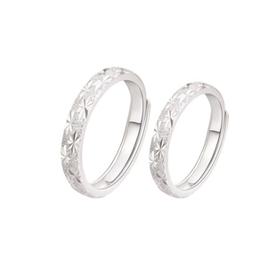 满天星情侣款纯银戒指男女一对刻字定制轻奢小众高级感结婚对戒