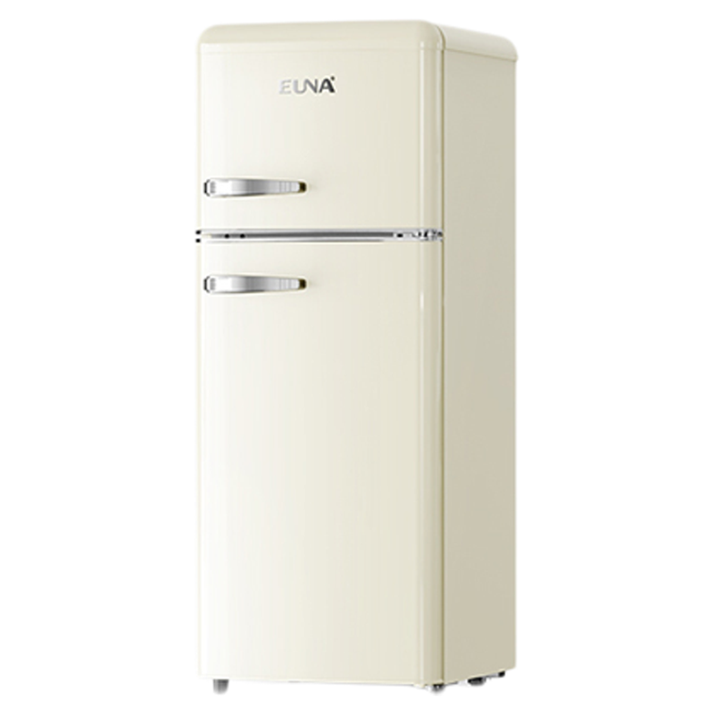 EUNA/优诺 BCD-113RF复古家用小型客厅双门奶油风高颜值小冰箱