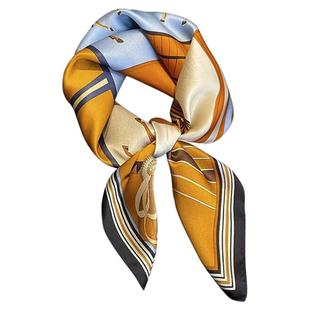 女士春秋丝巾气质百搭薄款网红韩版轻奢时尚围巾高档设计感小方巾