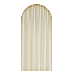 服装店试衣间门帘定制店铺弧形隔断帘米白色高级窗帘免打孔遮挡帘