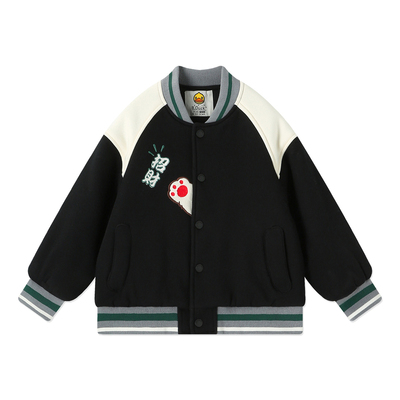 [5A抗菌]bduck小黄鸭童装男童棉服儿童棒球服外套冬季拜年服棉衣