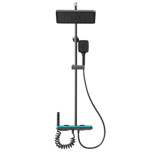 正品枪灰恒温淋浴花洒套装数显氛围灯家用热水器浴室增压淋雨通用