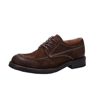 男士手工水洗马皮鞋复古翻毛皮德比鞋工装低帮休闲皮鞋固特异875