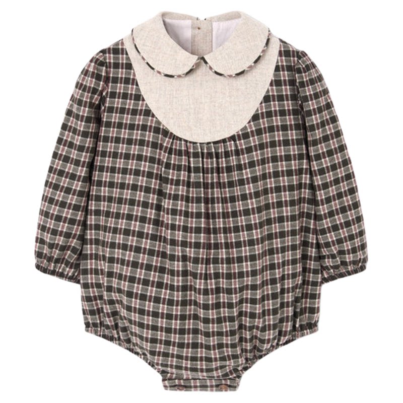 Little现货 西班牙popelin FW26秋冬女宝宝长袖包屁衣英伦风