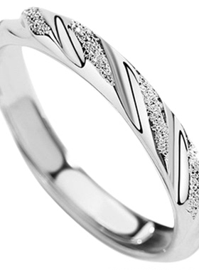 韩版时尚风磨砂开口情侣戒指