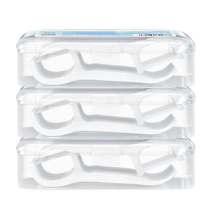 袋鼠医生牙线棒超细便携儿童成人剔牙线盒装牙签线家庭装50支*3