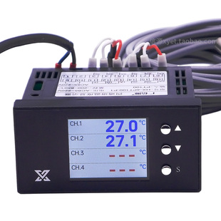 多通道温度显示器四路数显测温仪4回路工业巡检仪PT100热电阻输入