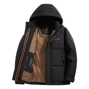 强者保罗加厚羽绒服男短款2025冬季新款品牌正品白鸭绒冬装外套