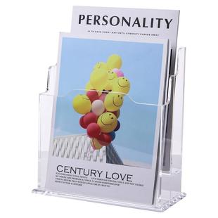 三锐桌面展示架宣传架资料展示架会展宣传页展示盒A6三折页盒子A4多用透明宣传页收纳盒展会前台宣传册展示架