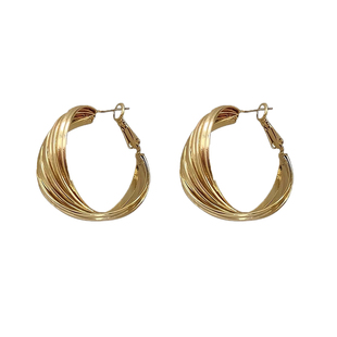 港风复古金色大圈圈耳环女2025新款爆款高级感耳圈轻奢夸张耳饰品