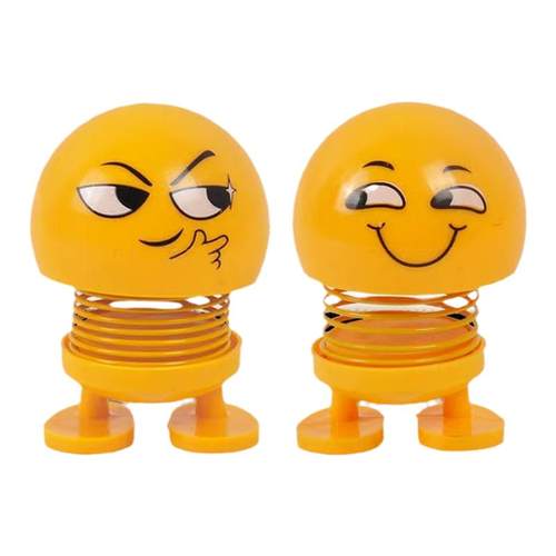 弹簧摇头公仔卡通摆件车载表情包汽车摆件车内装饰用品整蛊玩具