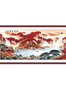 国画山水客厅装饰画鸿运当头