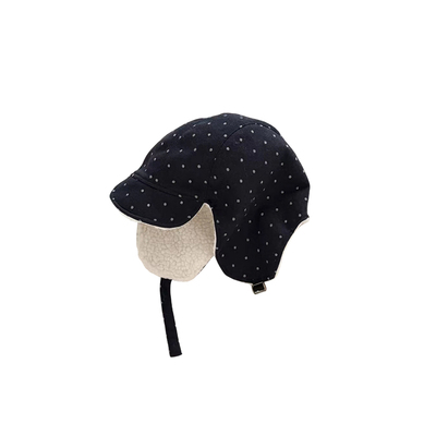 ETITW/韩系波点保暖雷锋帽加厚时尚百搭秋冬羊羔绒棉质护耳毛绒帽