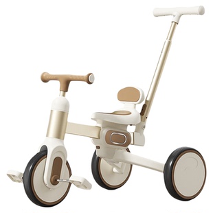 尼约德儿童三轮车脚踏车婴儿手推车溜娃神器宝宝多功能自行平衡车