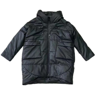 海宁头层真皮绵羊皮茧型皮衣羽绒服女2025冬季款洋气宽松时尚中长