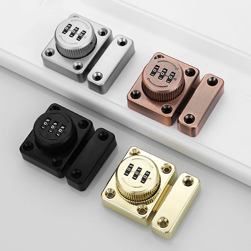 多功能柜门抽屉锁加厚免打孔密码木门柜子密码锁插销衣柜锁抽屉