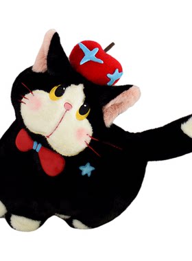 添言蜜语可爱苹果猫抱玩偶