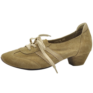 Artmu阿木原创粗中跟单鞋女新款浅口复古德训鞋真皮高跟鞋不累脚