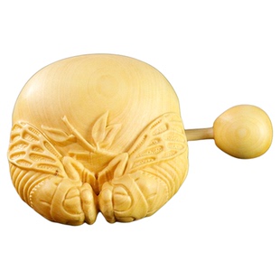 黄杨木雕木鱼木质随身携带中式手把件打击乐器佛系金蝉知了小摆件