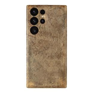 Sipolg适用三星S25Ultra手机壳S24Ultra复古植鞣Galaxy s23真皮皮质高端防滑全包防摔咔叽精孔牛皮套保护壳男