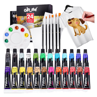 Memory纺织颜料12/14/24色diy手绘T恤绘帆布鞋子服装颜料涂鸦染料画丙烯不掉色防水
