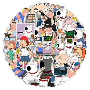 50张美式喜剧动画邪恶之家Family Guy格利芬一家贴纸装饰手机电脑ipad水杯充电宝行李箱桌面防水文具贴纸