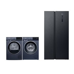西门子冰洗烘套装502L超薄双开门冰箱10+10洗衣机干衣机洗烘套装