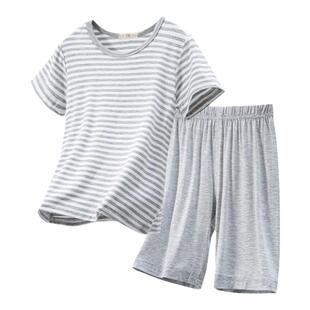 2024年新款莫代尔儿童睡衣夏季套装男女童薄款家居服短袖可外穿