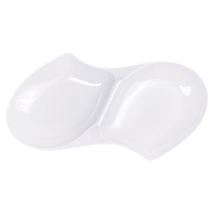 密胺双拼盘子商用醋泡花生双格碟凉菜盘饭店三拼浅盘仿瓷酒店餐具