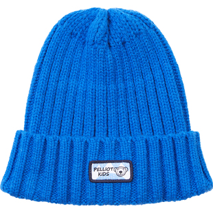 伯希和儿童帽子男女童毛线帽冬季保暖防风针织帽护耳加厚宝宝帽子