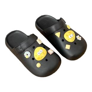 孕妇洞洞鞋女款夏季外穿防滑厚底2025新款包头eva踩屎感洞洞拖鞋