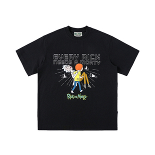 【Rick and Morty官方联名】WHOOSIS 人物刺绣短袖T恤动漫周边男