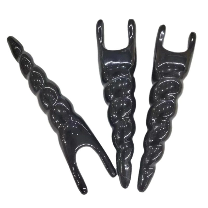 黑牛角U型鼻刮牦牛随按摩器螺纹一体形角美雕刻鼻点穴