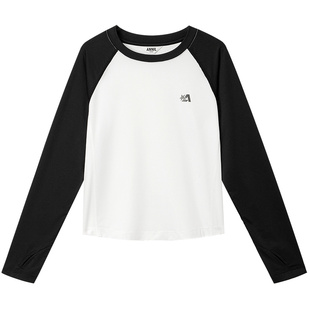 安奈儿童装女童圆领速干长袖T恤针织衫秋新款宽松卫衣打底衫