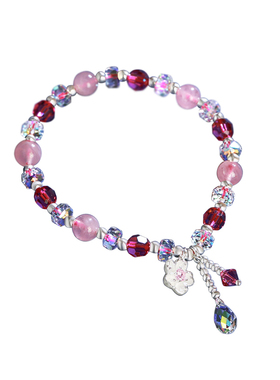 水晶天然马粉草莓晶手