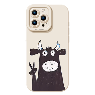 比耶牛马适用苹果17promax手机壳新款iPhone16搞怪13马年15pro抽象11涂鸦14男士12mini套xr稀奇古怪xs/8plus7