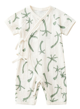 新生儿衣服纯棉短袖长裤睡衣夏季