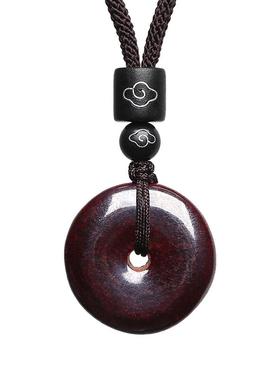 吊坠平安扣朱砂原石男女