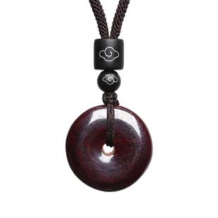 朱砂平安扣吊坠女官方旗舰店正品天然原矿原石辰砂红本命年男项链