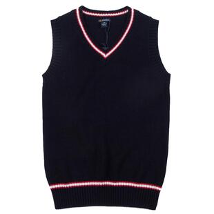 伊顿纪德校服春秋款儿童装背心男女大童藏青色针织马甲09B107
