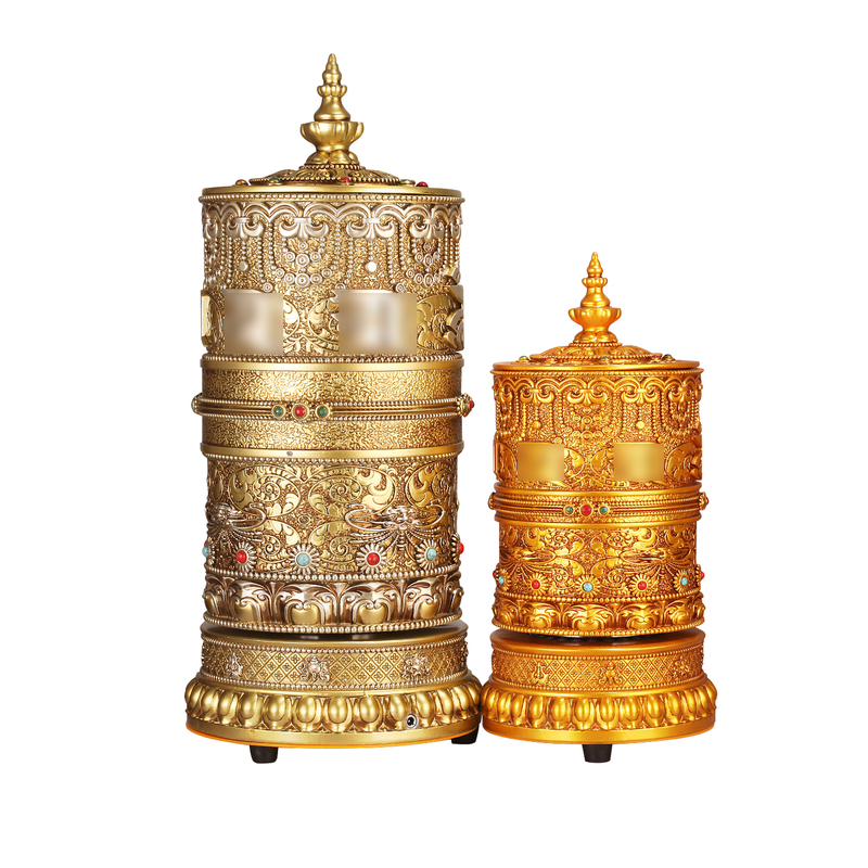 静音缘转经简轮转径筒藏族转经简电动转金筒树脂转家用摆件藏经转