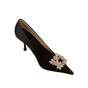 凉鞋2026年新款女夏中跟高跟鞋细跟水钻一字带绝美仙女风气质性感