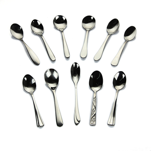 不锈钢小勺咖啡勺子甜品勺调料勺子雪糕勺小调羹创意可爱搅拌勺