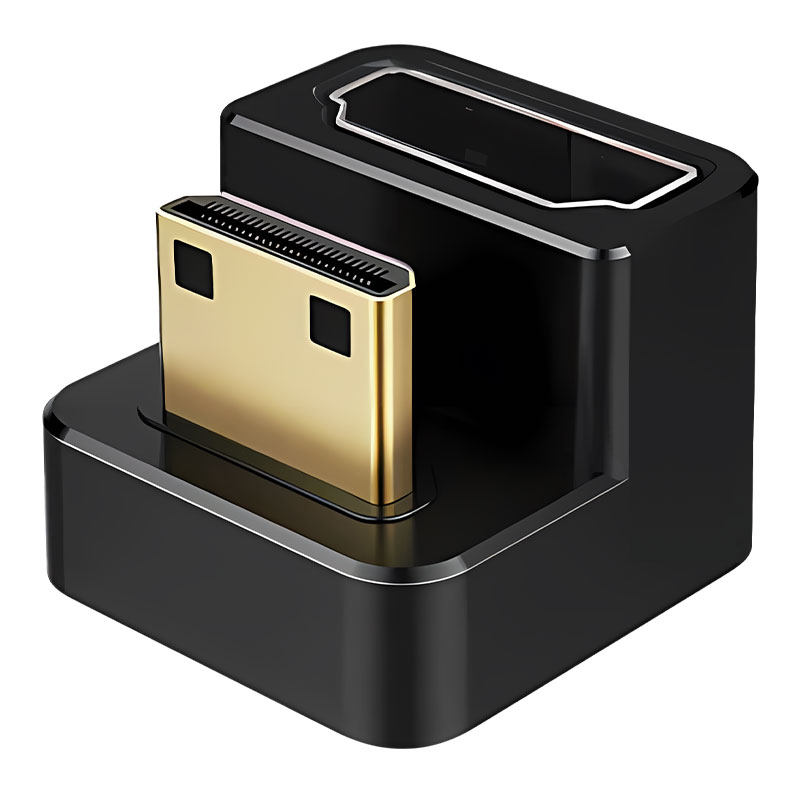 闪蛇mini hdmi转HDMI弯头180度转接头转换器便携显示器U型转接口