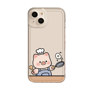 适用苹果17promax猪猪15pm手机壳iphone16plus新款13mini情侣14卡通12透明8高级x男女xr饲养员7小众xs超火7软