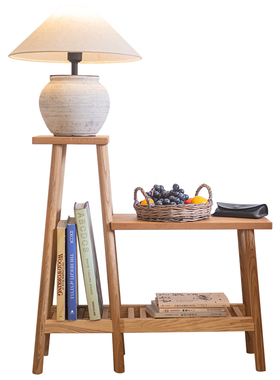 掬涵实木沙发侧边收纳架床头柜