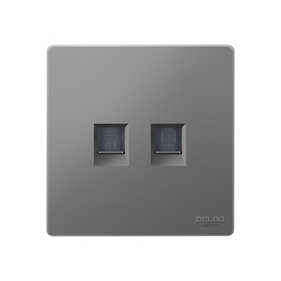 德力西灰色开关插座面板家用正品