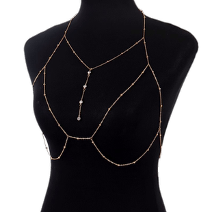 流苏水钻胸链性感身体链女乳链颈链高级感链条额头链项链头饰饰品